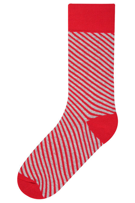 Bias Striped Socks, Red view# 1