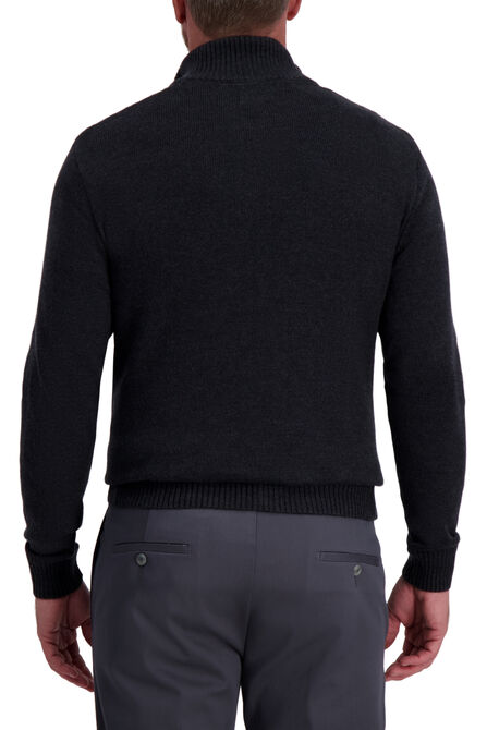 Herringbone Button Mock Neck Sweater, Dark Grey view# 2