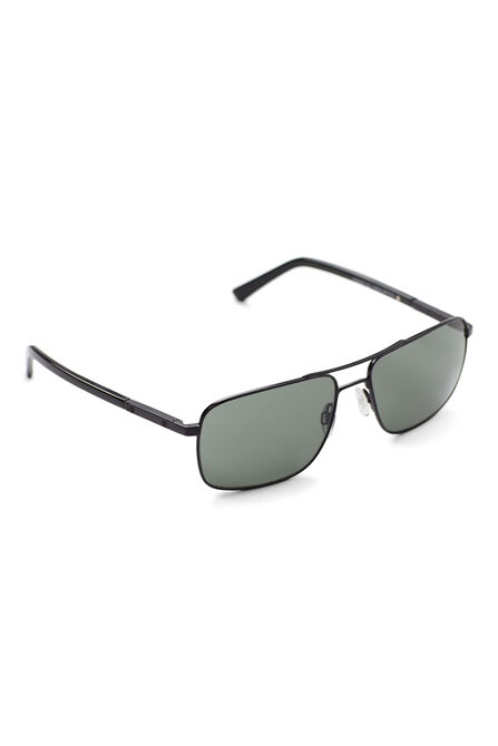 Square Double Bridge Sunglasses, Black view# 4