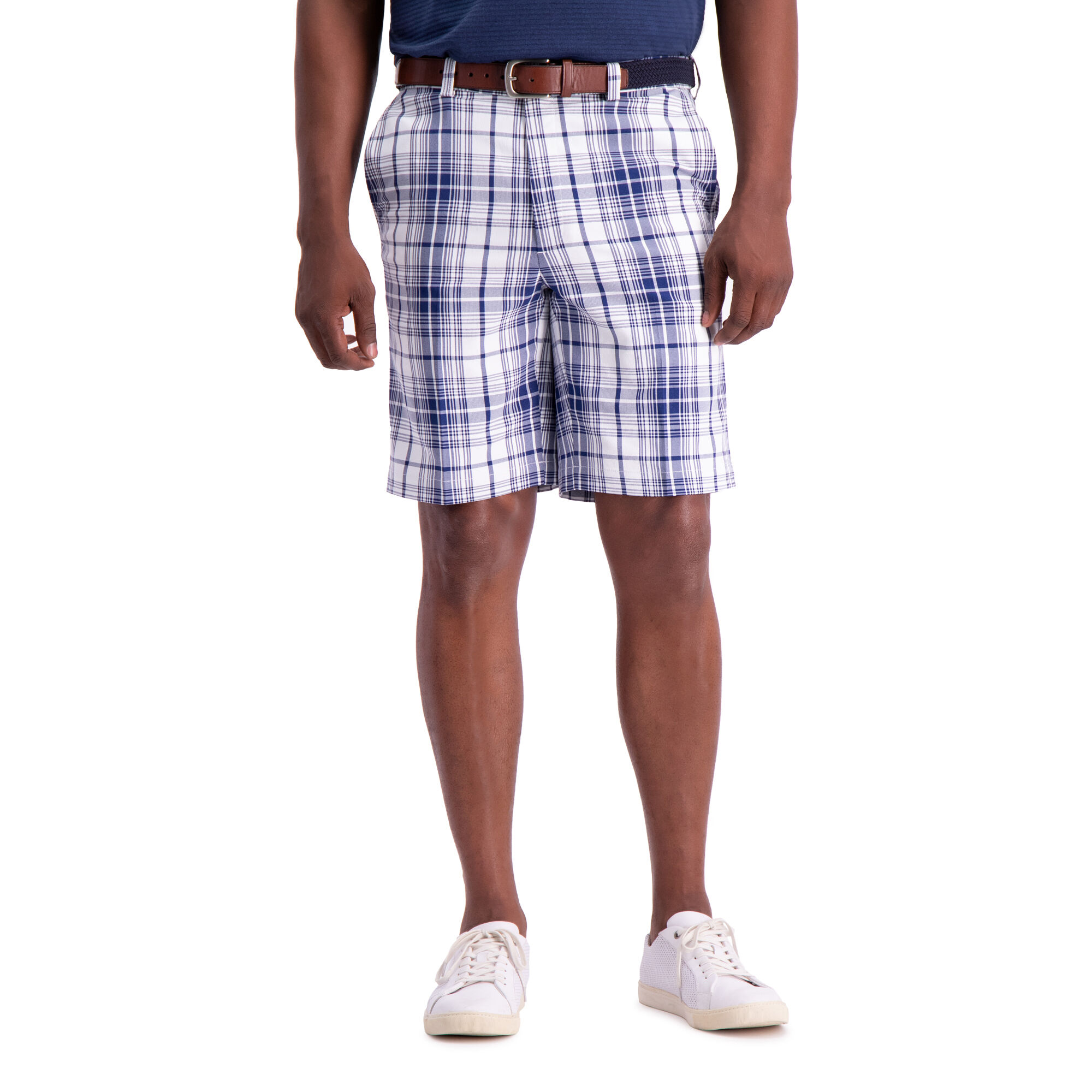 Haggar Cool 18 Pro Tonal Plaid Short Blue (HS00403 Clothing Shorts) photo