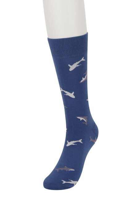 Indigo Shark Socks, Dark Navy view# 1