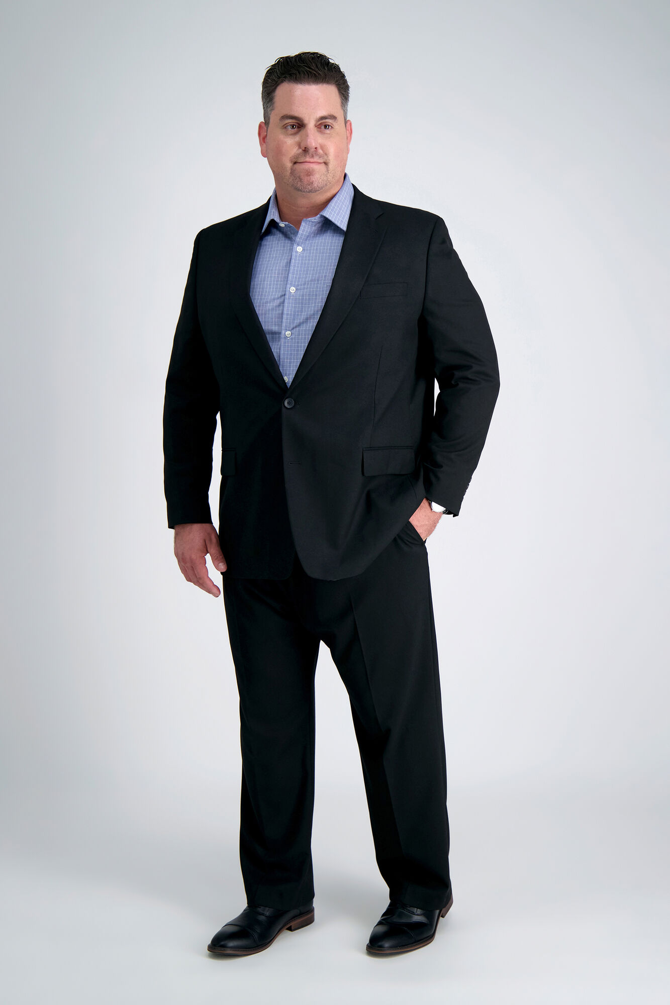 Big & Tall J.M. Haggar Premium Stretch Suit Jacket Black (HZ90182 Clothing Suits) photo