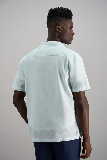 Short Sleeve Seersucker Camp Shirt, SEAFOAM view# 4