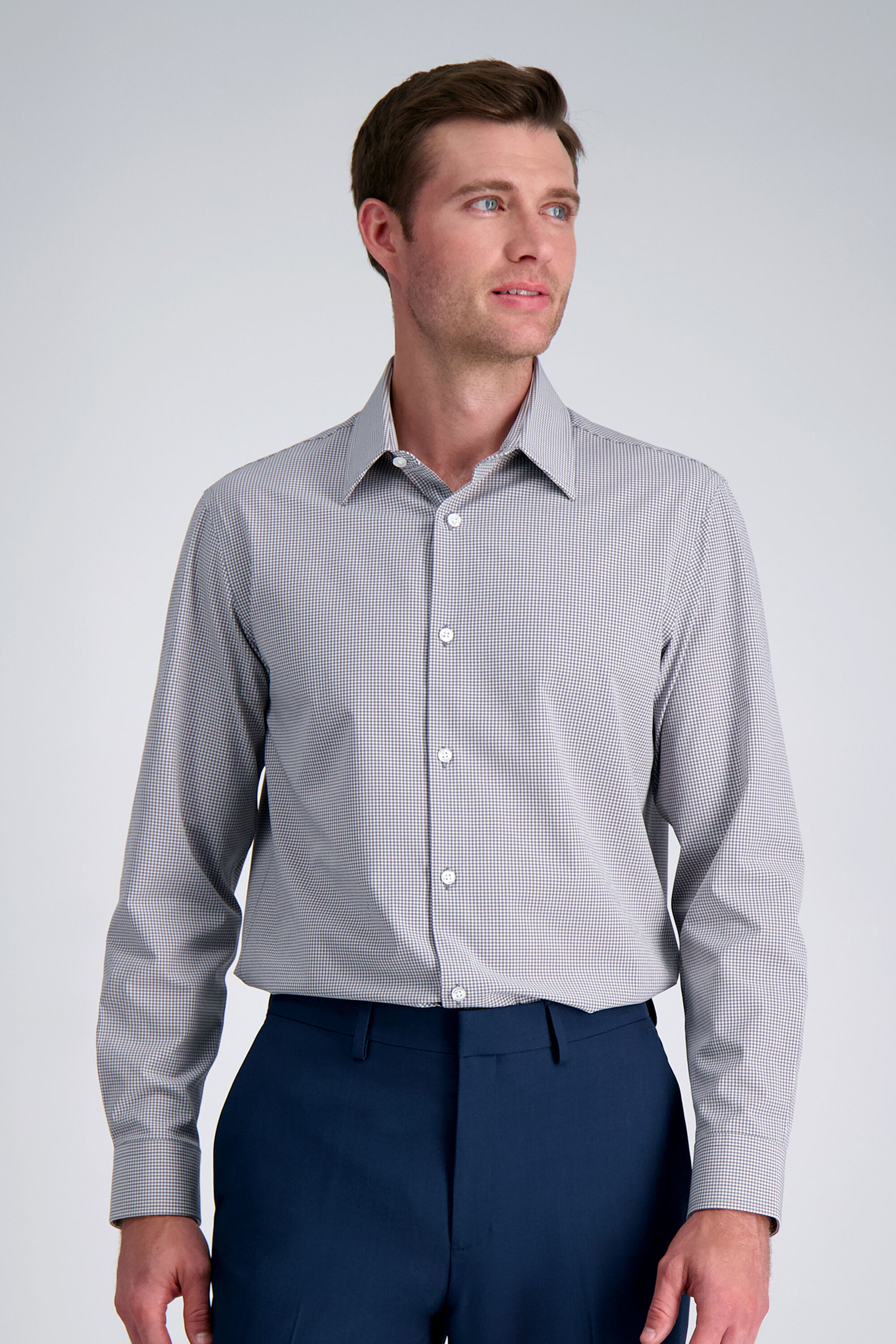 Grey Mens Dress Shirts Tailored Fits More Haggar