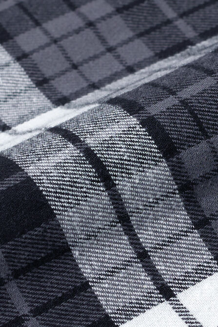 Long Sleeve Flannel Plaid Shirt, Charcoal view# 6