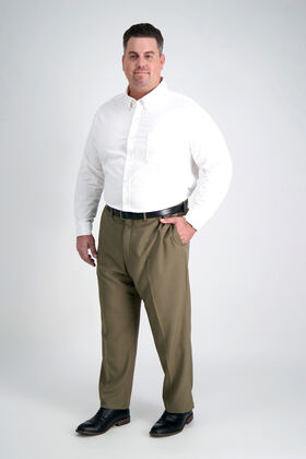 Haggar Mens Repreve Tic Stria Plain Front Dress Pant HD00324 