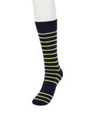 Navy Striped Socks, Navy view# 1