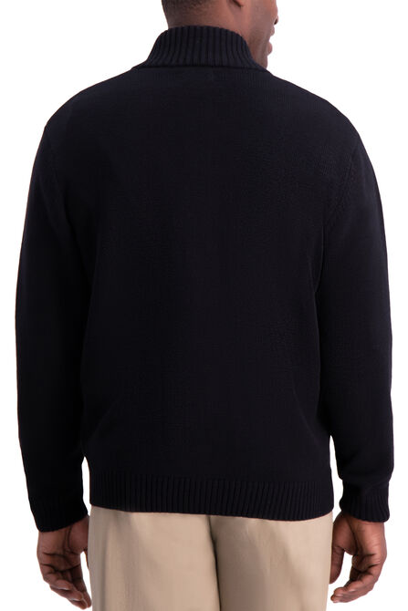 Solid Full Zip Sweater, Black view# 2