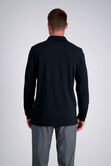 Long Sleeve 2-Color Pique Polo, Black view# 2