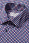 Premium Performance Dress Shirt - White and Blue Check, Blue view# 4