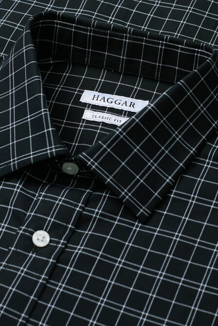 Premium Comfort Dress Shirt - Black Plaid, Graphite view# 4