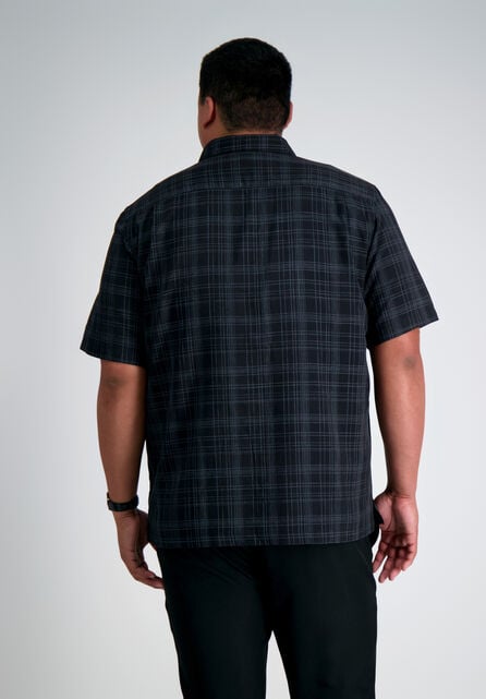 Big &amp; Tall Microfiber Plaid Shirt, Black