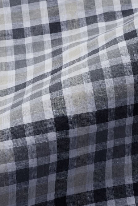 Big &amp; Tall Short Sleeve Button-Down Linen Shirt, Dark Grey view# 5