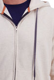Full Zip Solid Fleece Hoodie Sweatshirt, Oatmeal view# 3