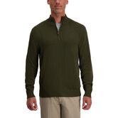 Contrast Neck Quarter Zip,  Olive Heather view# 1