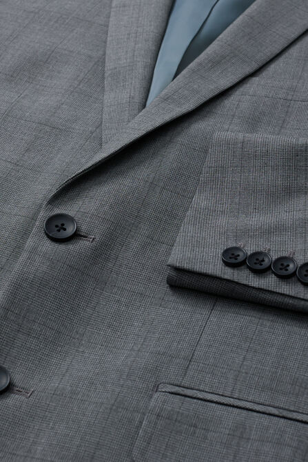 J.M. Haggar Glen Plaid Suit Jacket, Med Grey view# 6