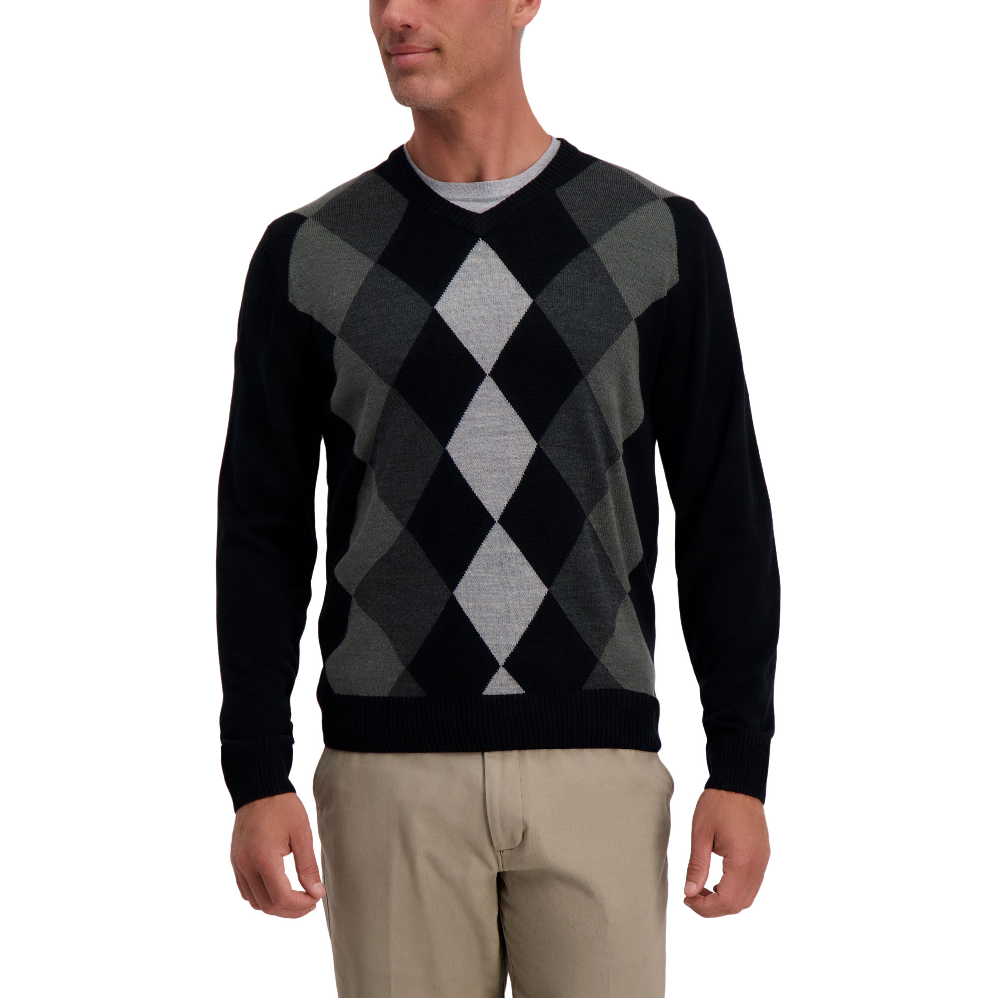 V neck 2025 argyle sweater