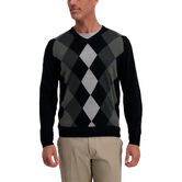 Argyle V-Neck Sweater, Black view# 1