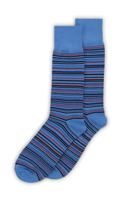 Thin Striped Socks, Light Blue view# 1