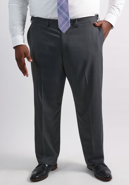 Big &amp; Tall Premium Comfort Tonal Plaid Dress Pant, Black / Charcoal