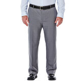 Big &amp; Tall Performance Microfiber Slacks - Micro Plaid, Light Grey view# 1