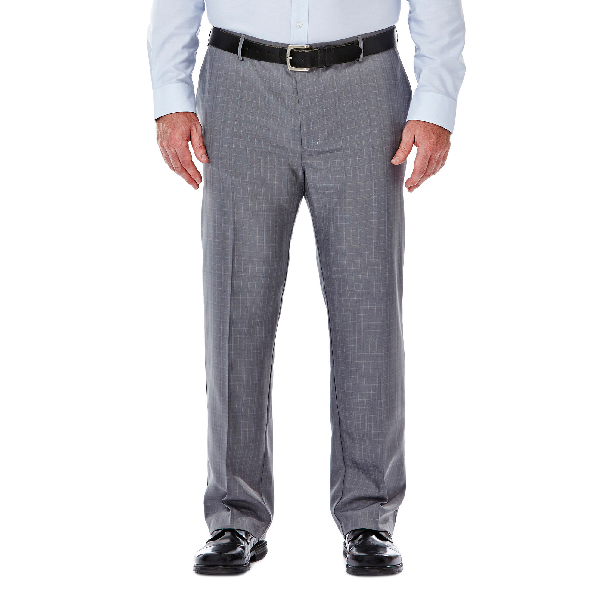 Haggar Big & Tall Performance Microfiber Slacks - Micro Plaid Light Grey (HC90723 Clothing Pants) photo