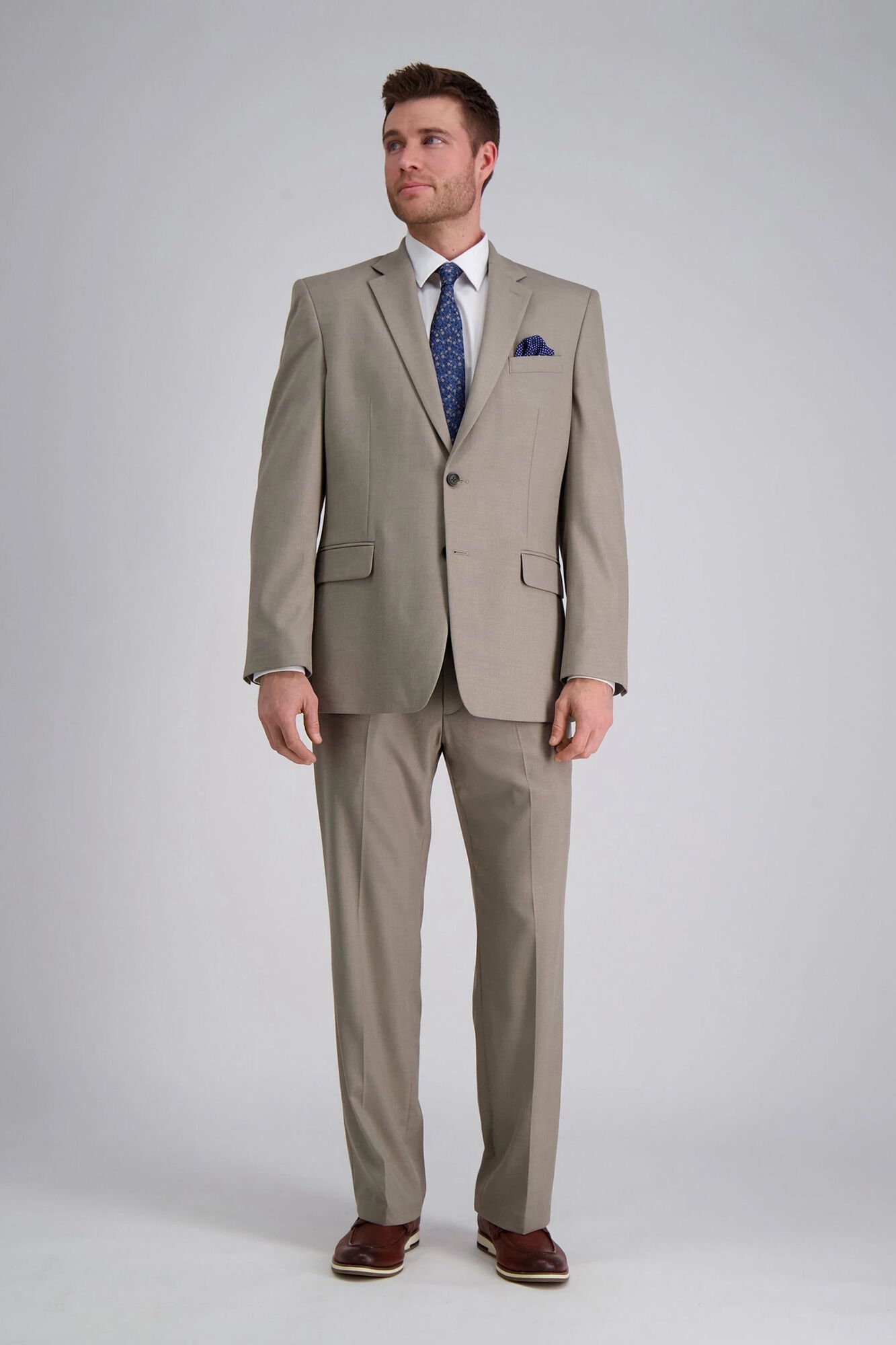 J.M. Haggar Premium Stretch Suit Jacket Oatmeal (HZ00182 Clothing Suits) photo