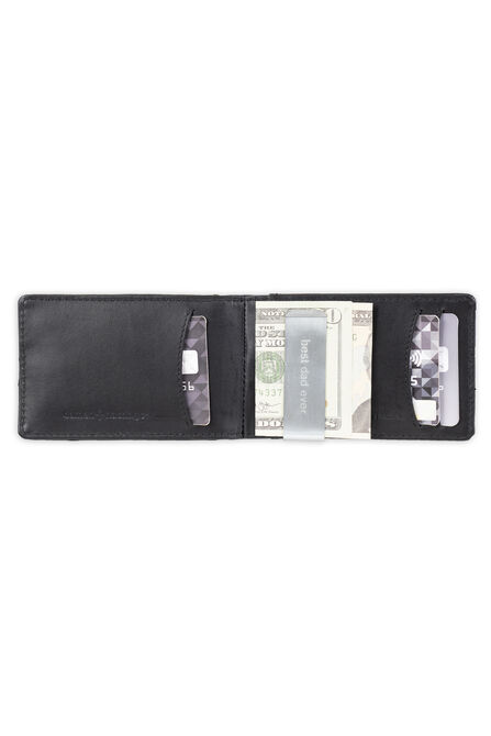 RFID Bifold Wallet with Removable Money Clip - Best Dad Ever Engraving