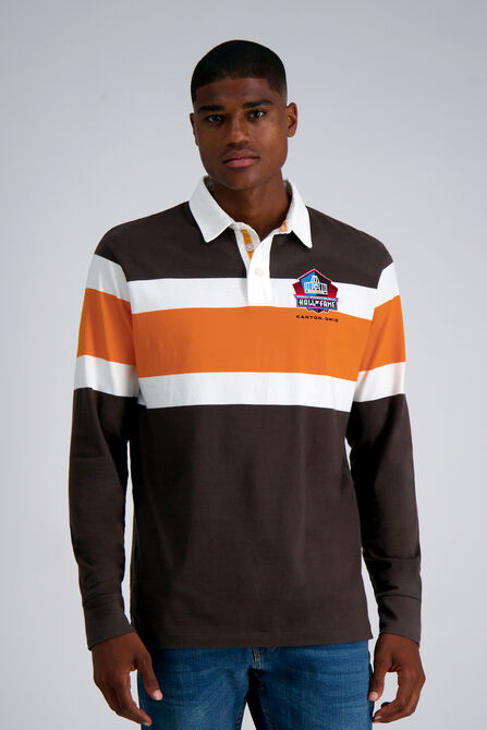 Pro Football Hall of Fame X Haggar - Vintage Wash Rugby Polo,  Brown #369 view# 1