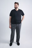 Big &amp; Tall Johnny Collar Ribbed Sweater, Black view# 3