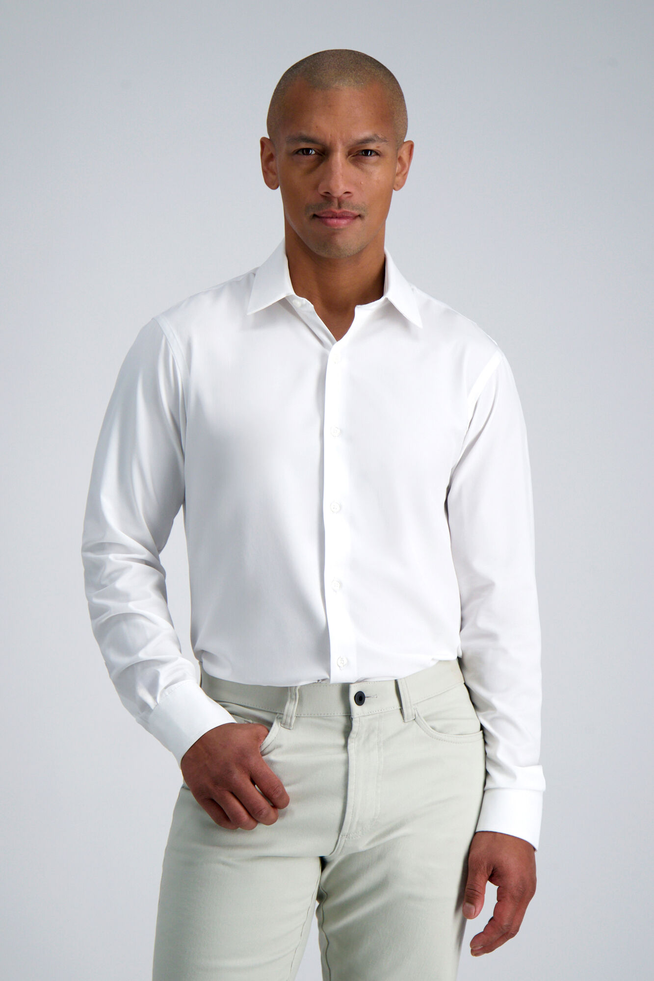 Haggar Smart Wash Dress Shirt - White White (HAT018HR640 Clothing Shirts & Tops) photo