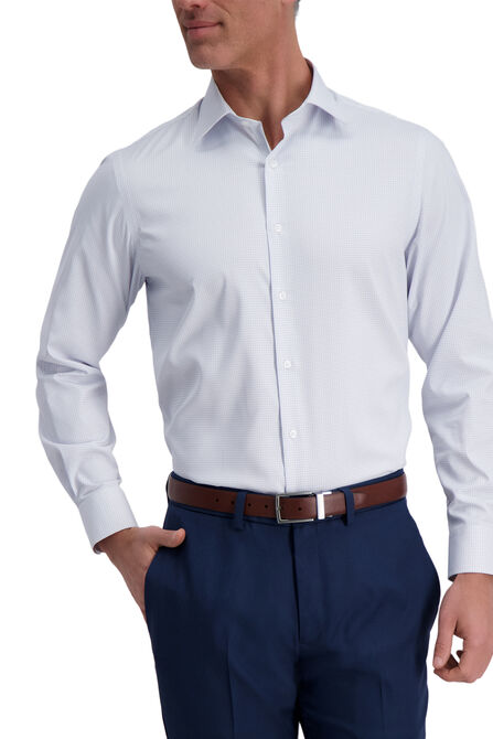 J.M. Haggar Tech Performance Dress Shirt - Check, Sky view# 1