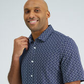 Pique Button Down Shirt - Geo Ditsy, DARK BLUE view# 3