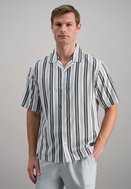 Short Sleeve Camp Shirt, Charcoal