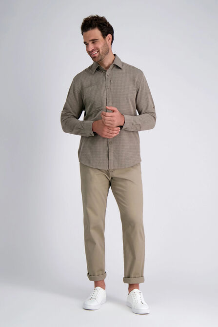 The Active Series&trade; Long Sleeve 2-Tone Plaid Hike Shirt, Khaki view# 2