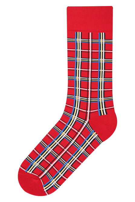 Red Plaid Socks, Red view# 1