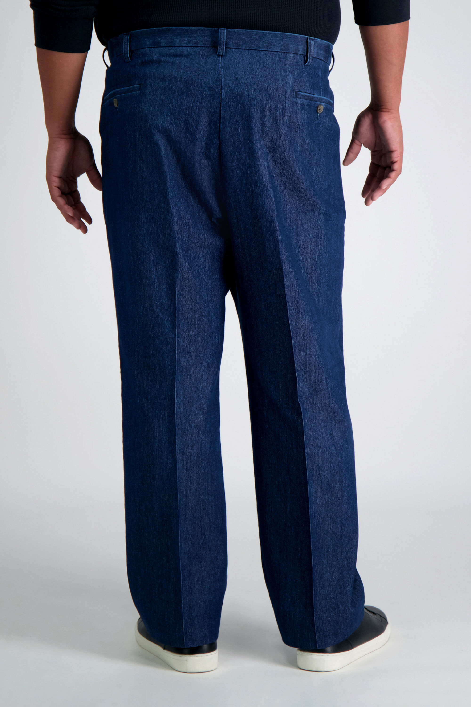 Haggar pleated denim pants store