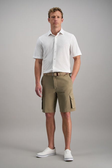Stretch Cargo Short with Tech Pocket, Khaki view# 3