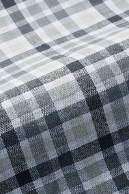 Short Sleeve Button-Down Linen Shirt, Dark Grey view# 5