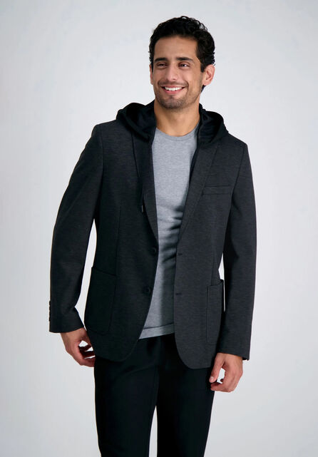 Haggar&reg; Smart Wash&reg; Hoodie Sport Coat , Charcoal Htr