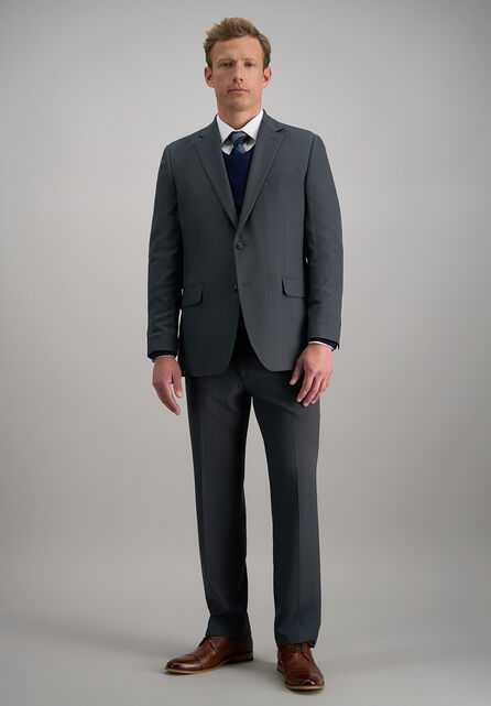 Travel Performance Stria Suit Jacket, Dark Heather Grey