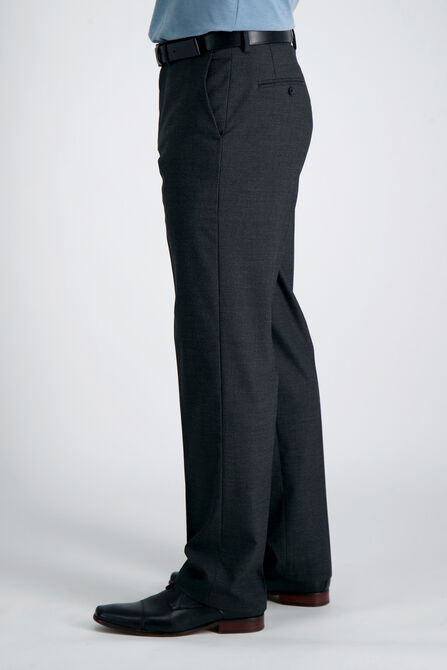 J.M. Haggar 4-Way Stretch Dress Pant - Sharkskin Windowpane, Black / Charcoal view# 3