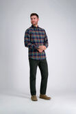 Long Flannel Plaid Shirt,  view# 3