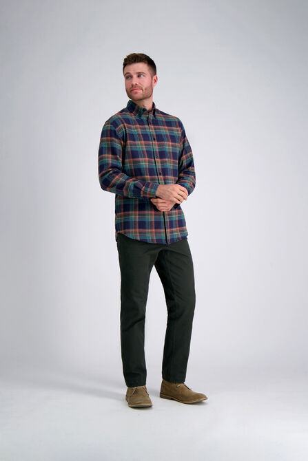 Long Flannel Plaid Shirt,  view# 3