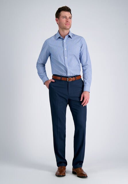 Premium Comfort Dress Pant - Tonal Windowpane, BLUE