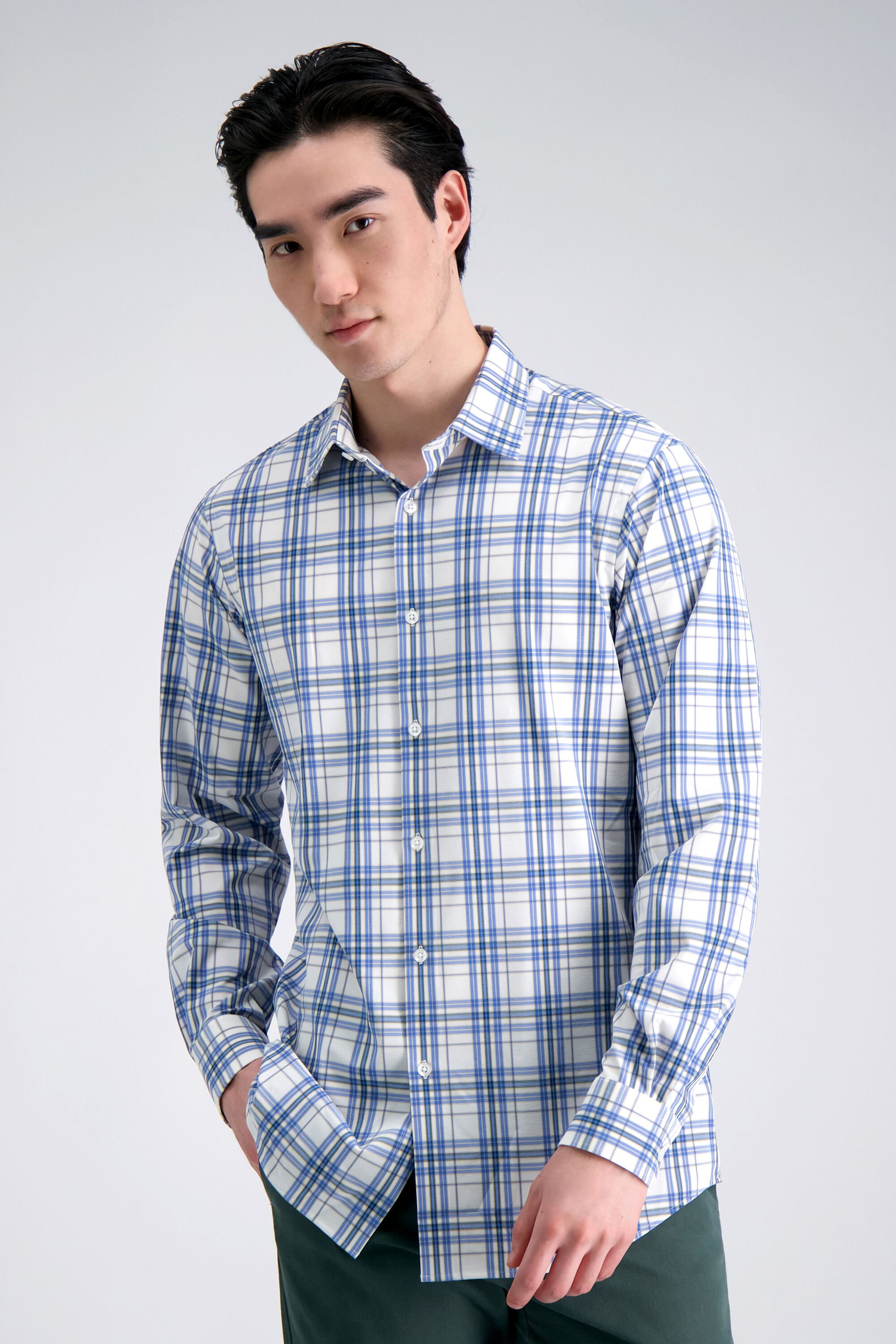 White plaid dress shirt online
