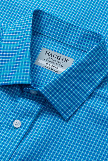 Premium Comfort Dress Shirt -  Turquoise Check, Turquoise / Aqua view# 4