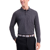 Heather Solid Knit Polo, Black view# 1