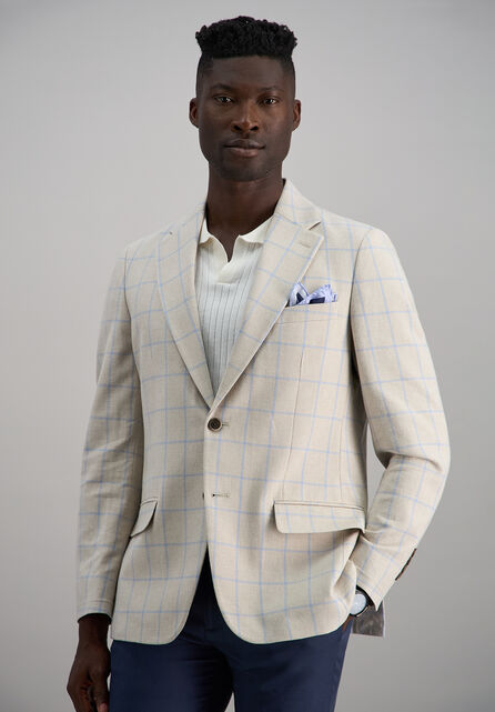 J.M. Haggar Premium Windowpane Blazer, Euro Blue