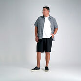 Big &amp; Tall Microfiber Plaid Shirt, Black Marl view# 3